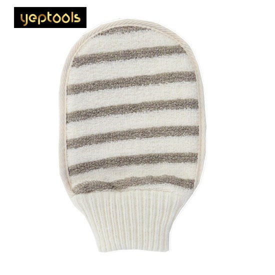 Stripe Flax oval bath gloves without finger