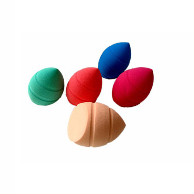 Sprial Olive With 1 Side Cutting Shaped Makeup Sponge